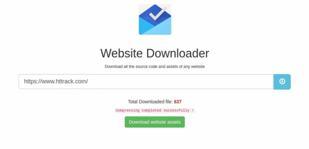Website-downloader Node.js full-site offline mirror tool screenshot
