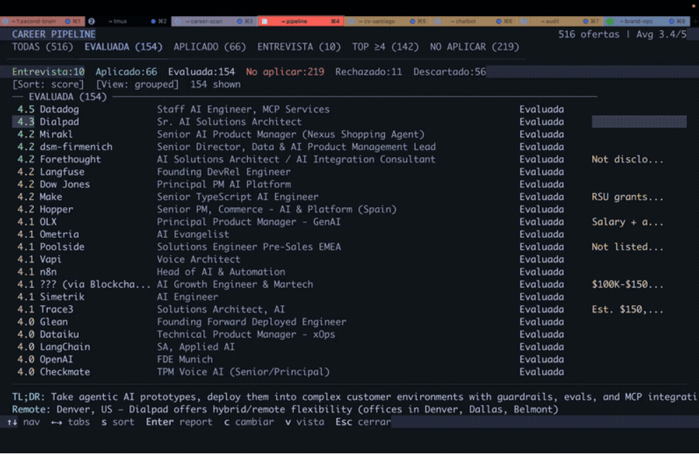 career-ops AI job-hunt command center framework dashboard