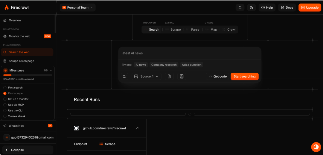 Firecrawl converts web pages into clean Markdown for AI