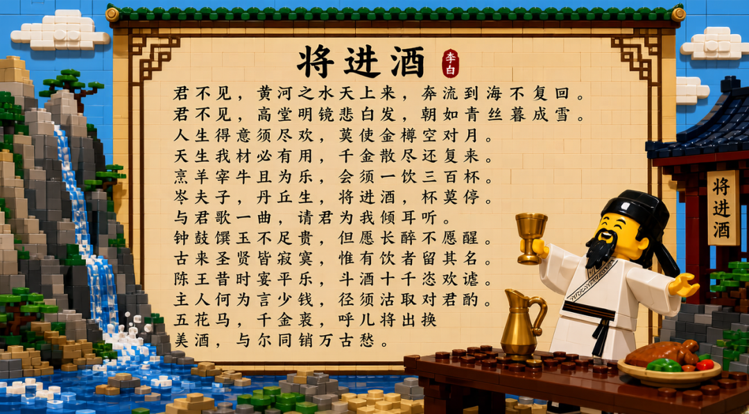 Infographic with corrected classical poem text