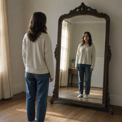 SenseNova-Vision correctly estimating depth and surface normals in a mirror scene
